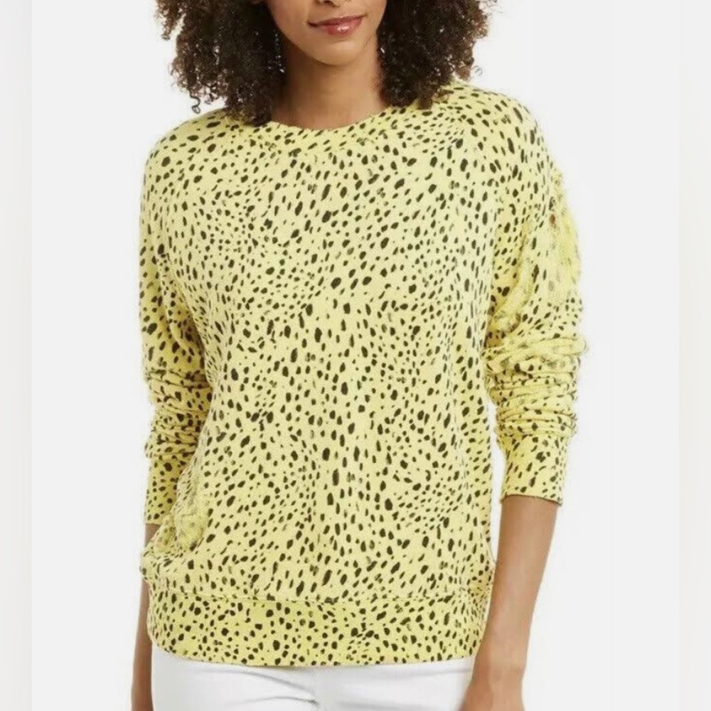 NWOT Anthropologie Philanthropy distressed yellow sweater
